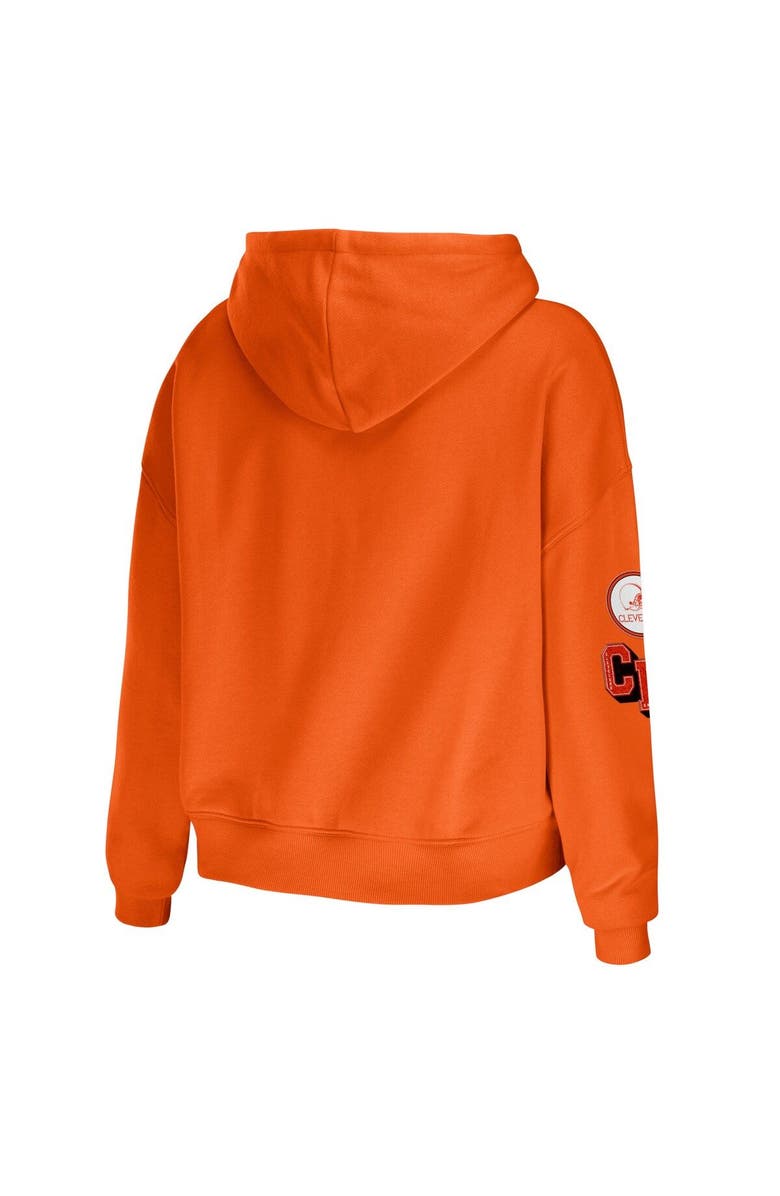 WEAR by Erin Andrews Women's WEAR by Erin Andrews Orange Cleveland Browns Modest Cropped Pullover Hoodie, Alternate, color, Orange