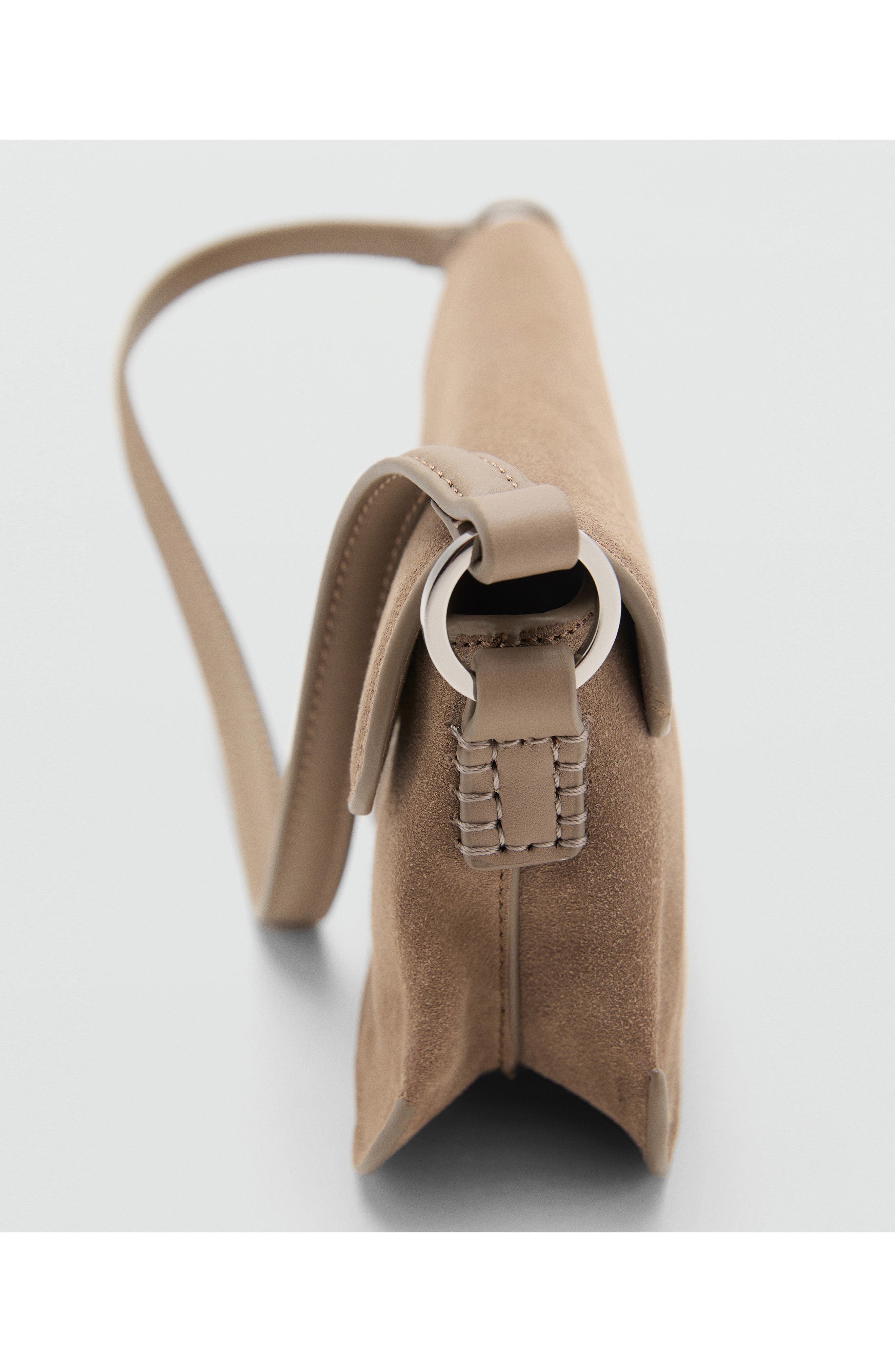 MANGO Suede Shoulder Bag, Alternate, color, Medium Brown