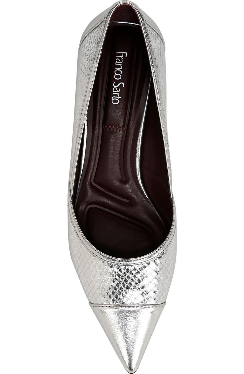 Franco Sarto Darcy Pointed Toe Kitten Heel Pump, Alternate, color, Silver