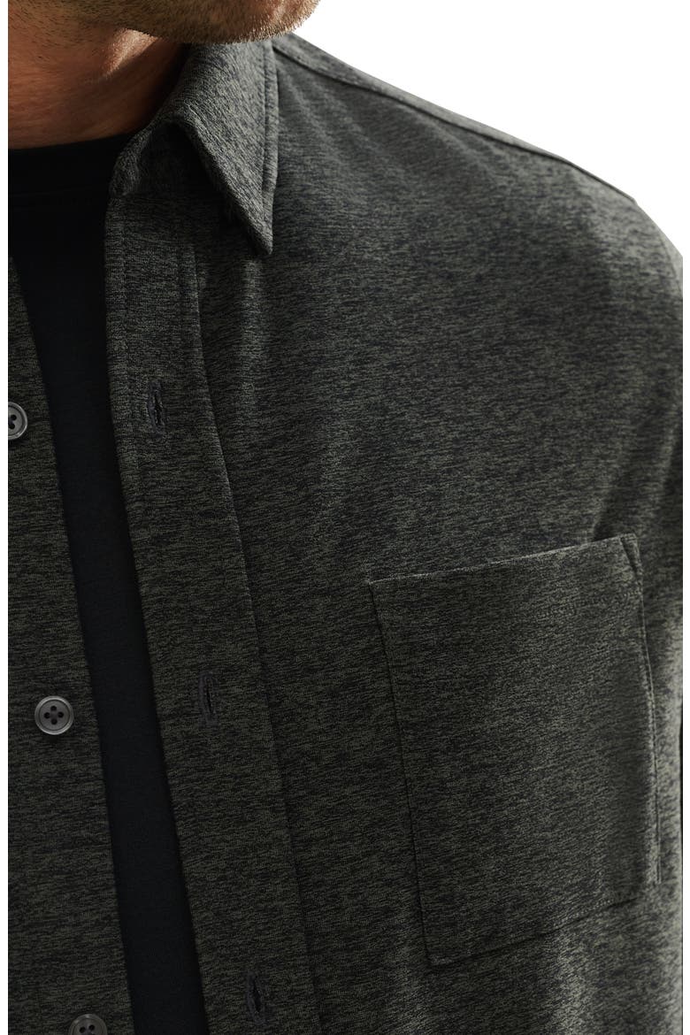 WFH Knit Button-Up Shirt, Alternate, color, OLIVE SHADOW/BLACK HEATHER