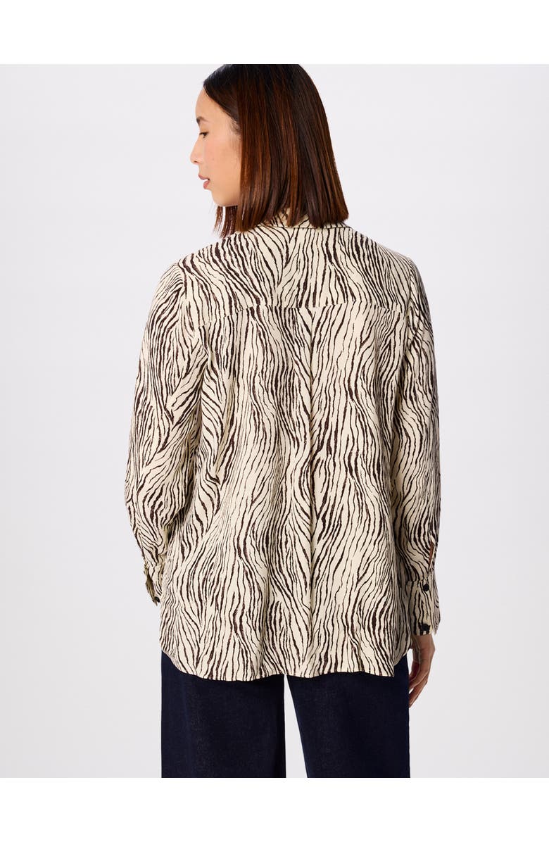 Whistles Zebra Button Through Shirt, Alternate, color, Brown/Multi
