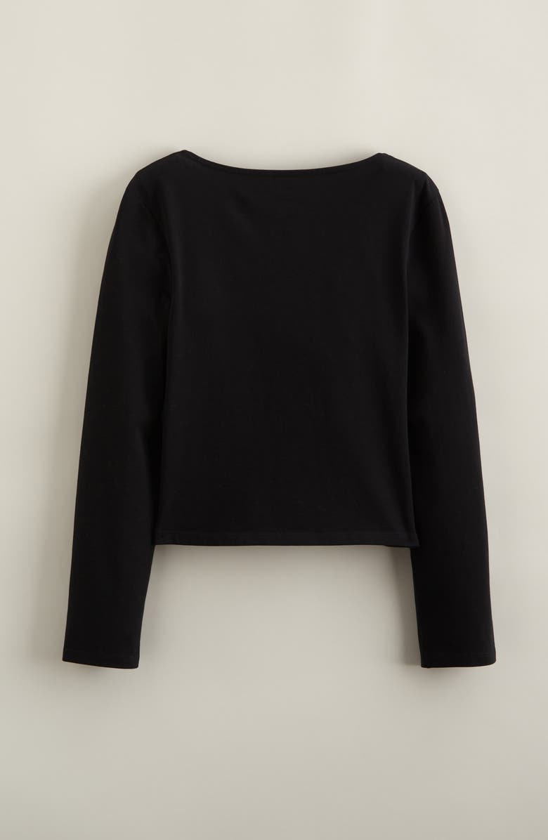 Nordstrom Kids' Cotton Scoop Neck T-Shirt, Alternate, color, Black