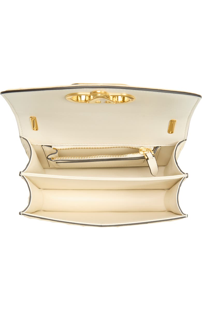 Valentino Garavani Small DeVain Ostrich Leather Shoulder Bag, Alternate, color, Light Ivory