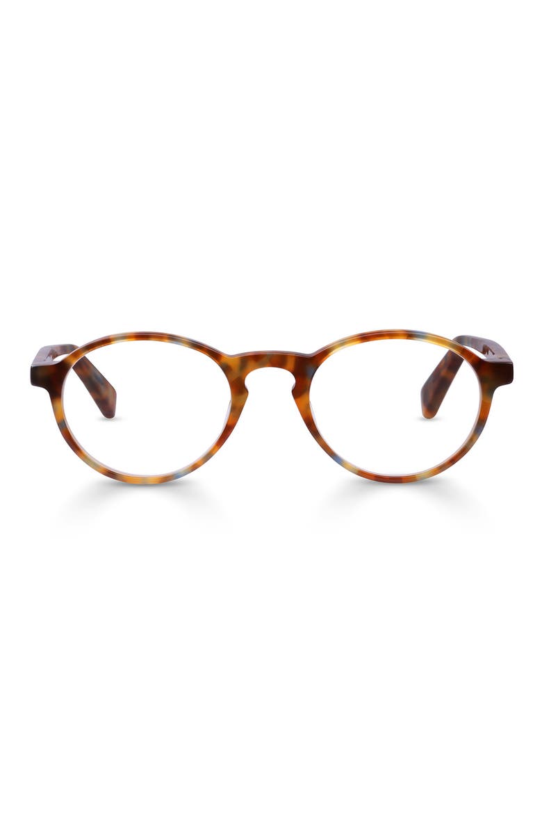 Board Stiff 49mm Round Reading Glasses, Main, color, SPOTTY BLUE TORTOISE