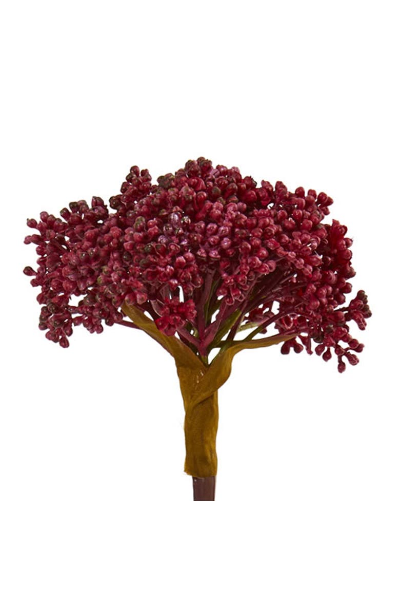 22-in Succulent Sedum Artificial Plant, Alternate, color, Burgundy
