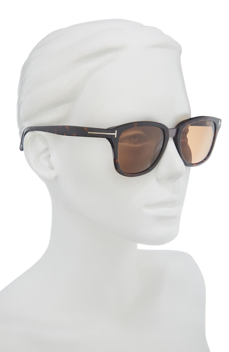 TOM FORD 53mm Square Sunglasses, Alternate, color, Dark Havana / Brown