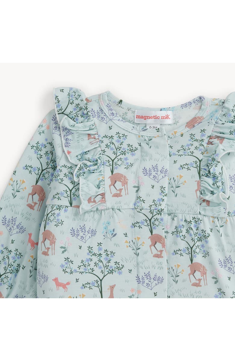 Magnetic Me Love You Deerly Ruffle Magnetic Romper, Alternate, color, Blue