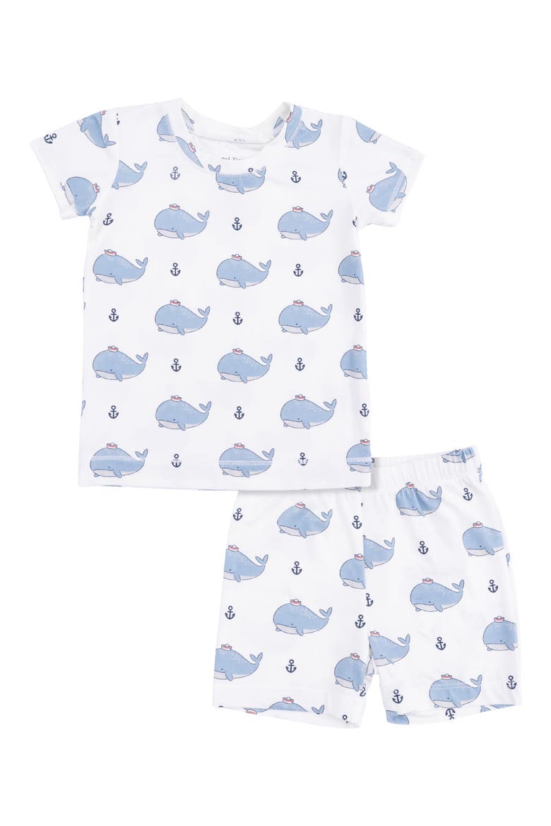 Kids' Bubbly Sailor Whales Top & Shorts Set, Main, color, IVORY BLUE