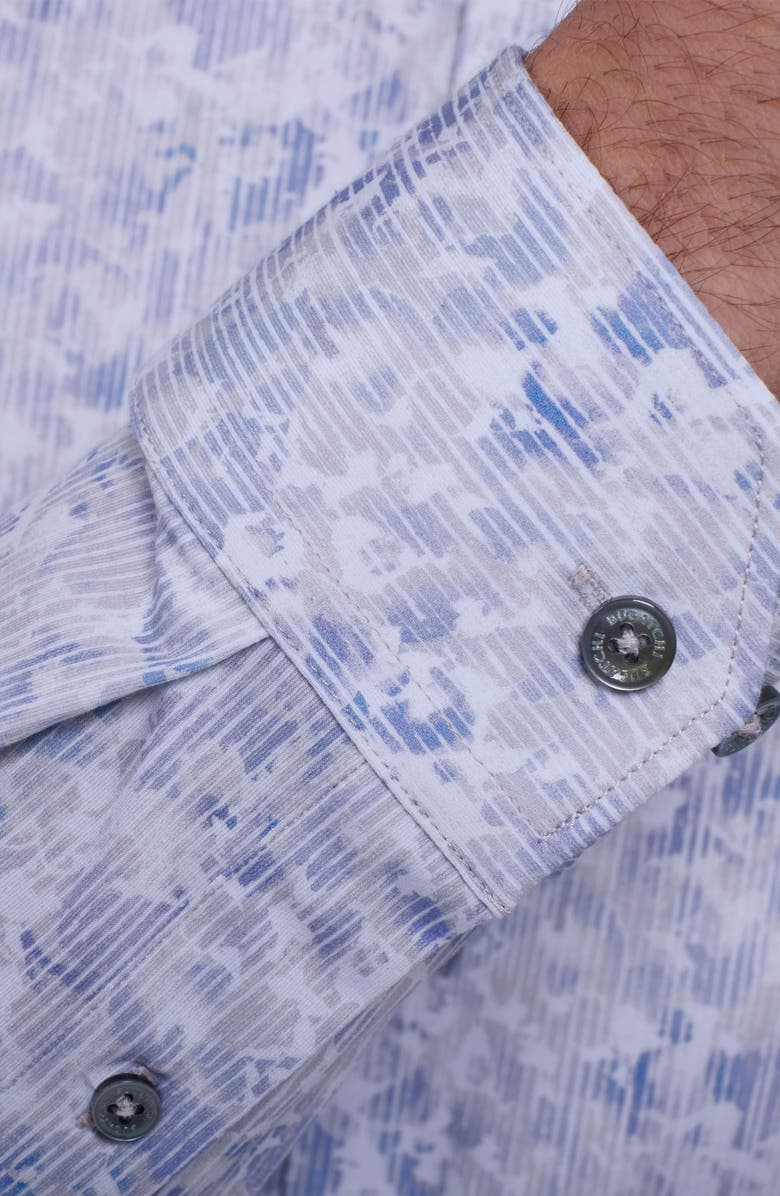 Bugatchi James OoohCotton<sup>®</sup> Abstract Print Button-Up Shirt, Alternate, color, Platinum