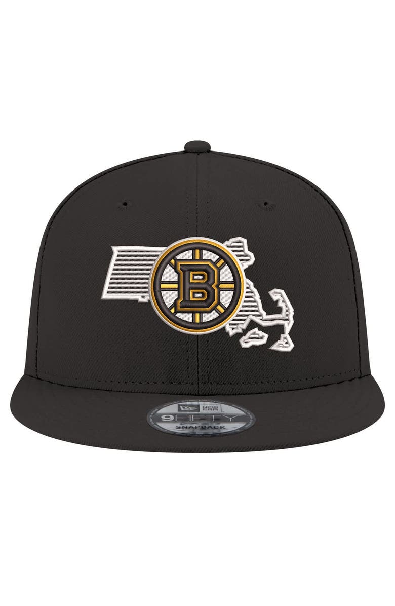 New Era Men's New Era Black Boston Bruins State Pride 9FIFTY Snapback Hat, Alternate, color, Black