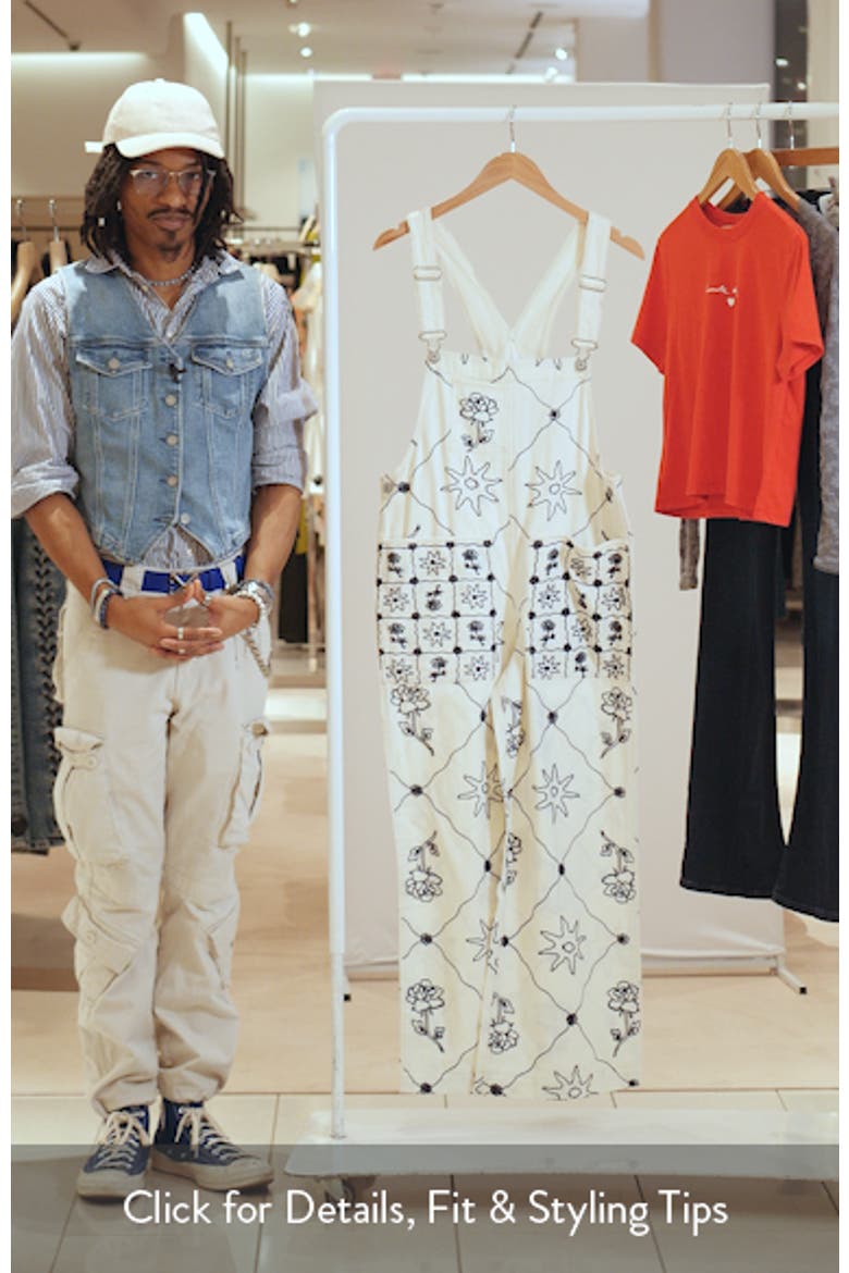 Rising Sun Embroidered Wide Leg Overalls (Women) | Nordstromrack