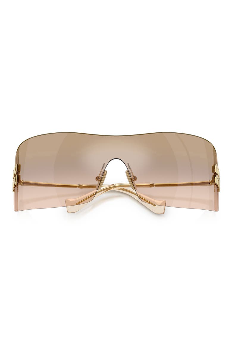 144mm Oversize Shield Sunglasses, Alternate, color, GOLD / BROWN MIRROR BRONZE