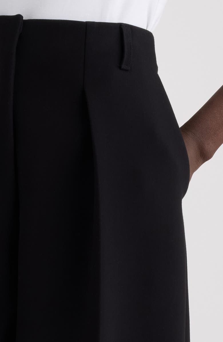 Jacquemus Le Pantalon Ovalo Pleated Wide Leg Pants, Alternate, color, Black