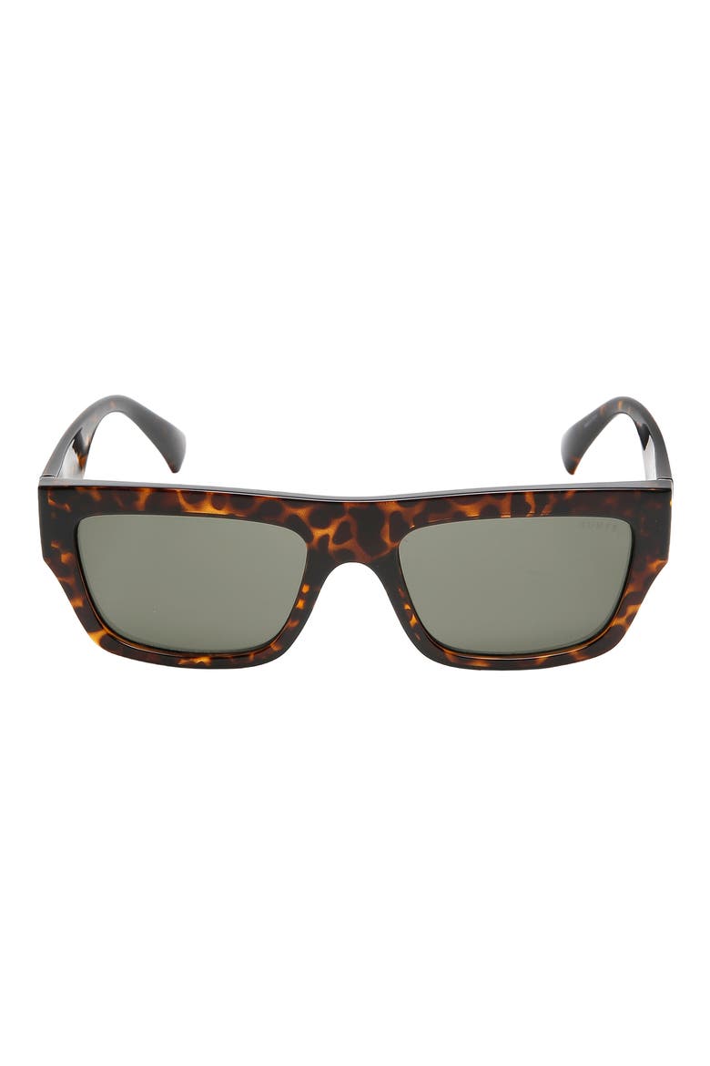 55mm Square Sunglasses, Main, color, DARK HAVANA / GREEN