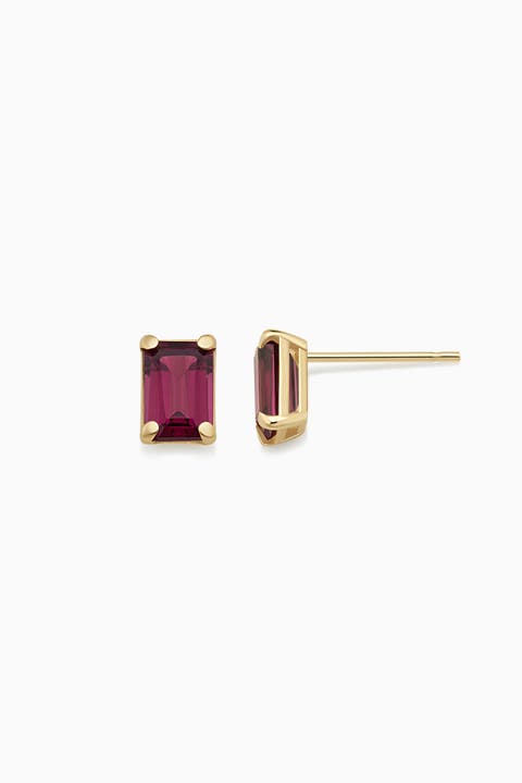 14K Gold Date Me Birthstone Stud Earrings