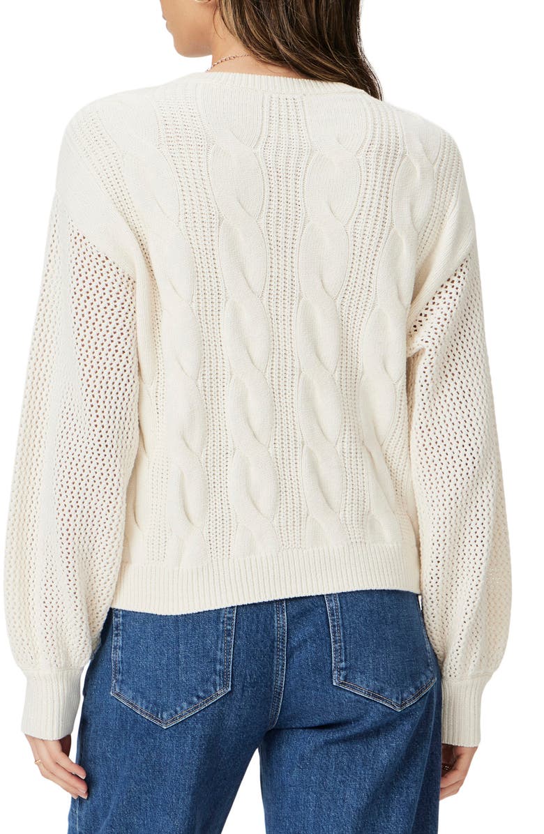 PAIGE Osanne Cable Stitch Sweater, Alternate, color, Ivory