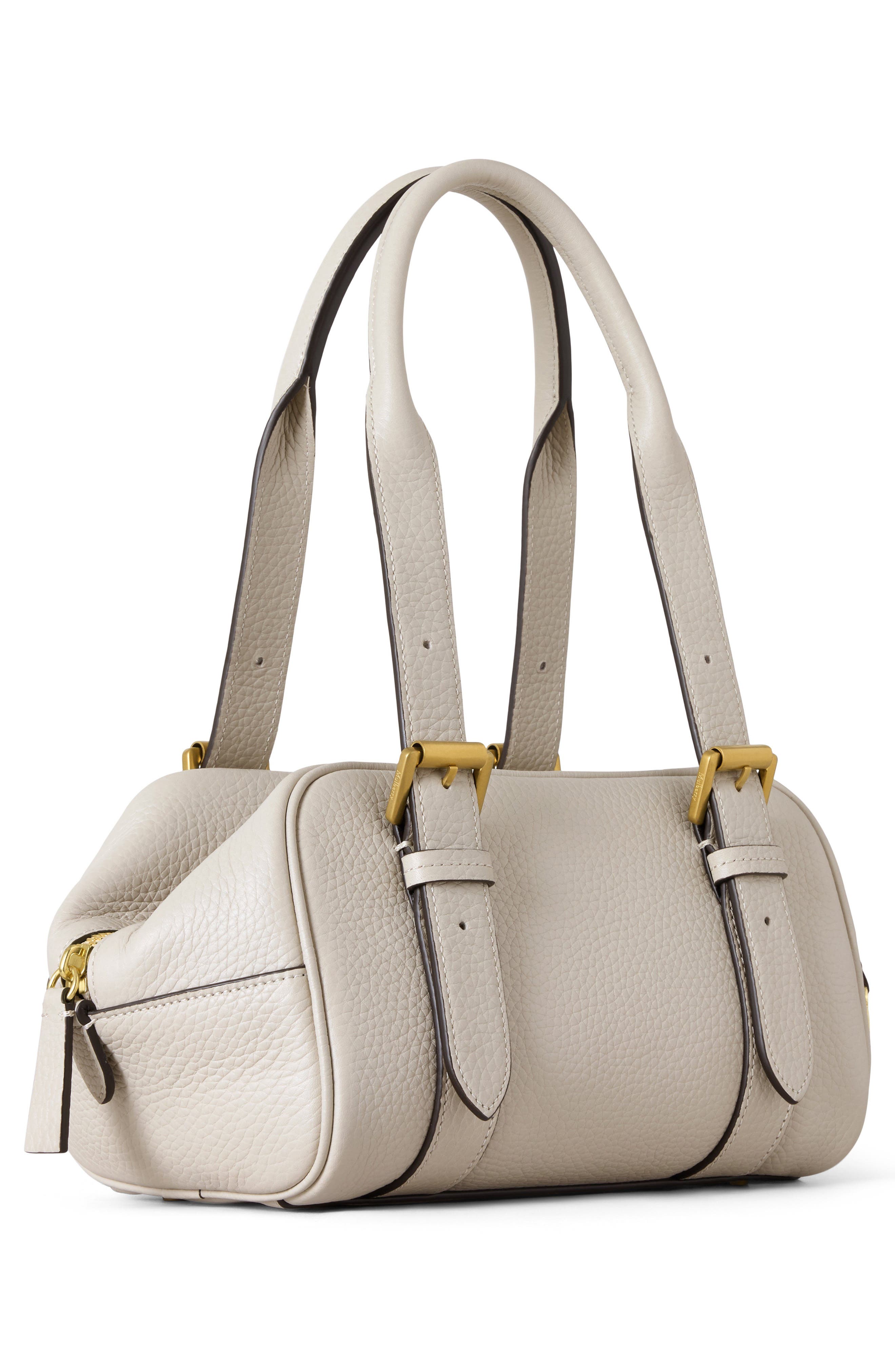 Mulberry Small Boston Heavy Grain Top Handle Bag, Alternate, color, Chalk