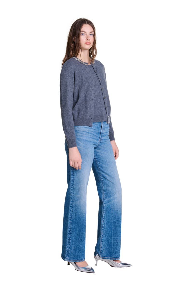 maje 2-in-1 cashmere cardigan, Alternate, color,