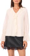 Vince Camuto Double Ruffle V-Neck Top