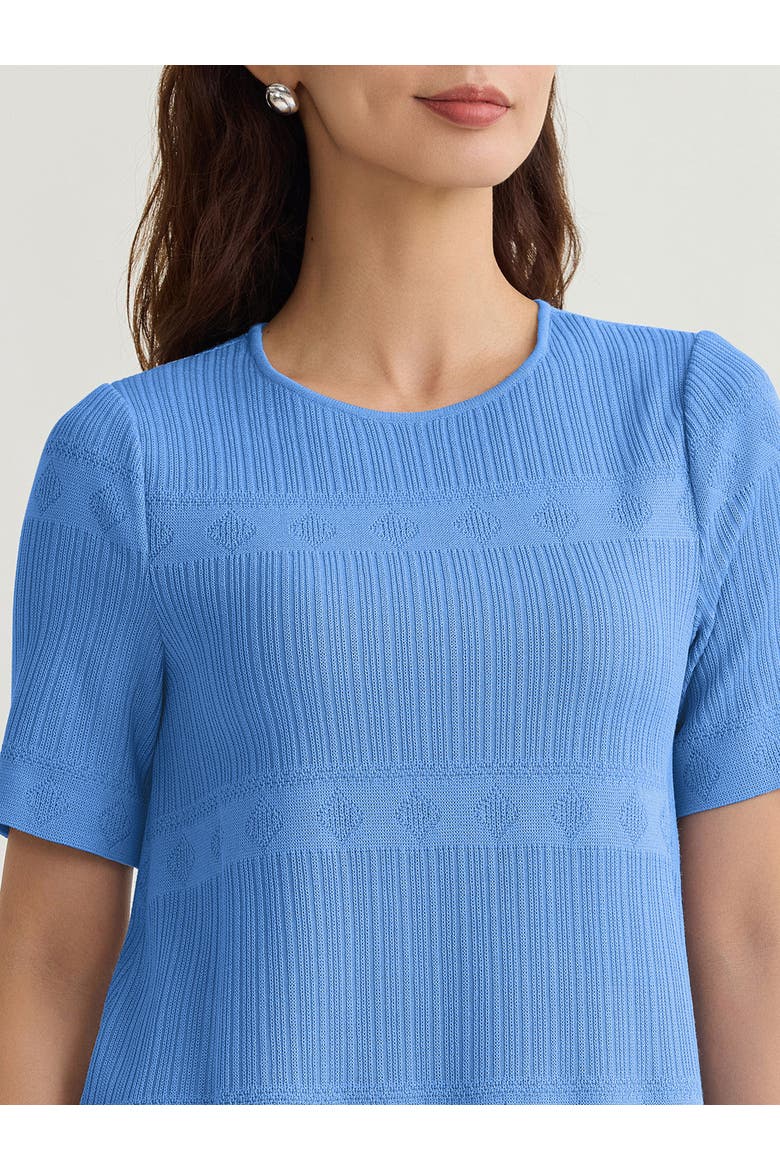 Diamond Ribbed Texture Soft Knit Tunic, Alternate, color, Tranquil Blue