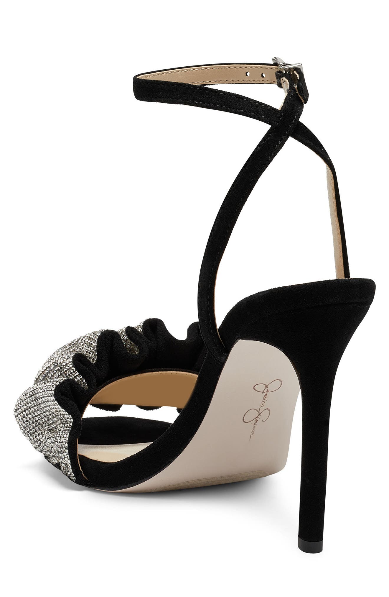 Jessica Simpson Owina Ruched Crystal Strap Sandal, Alternate, color, 