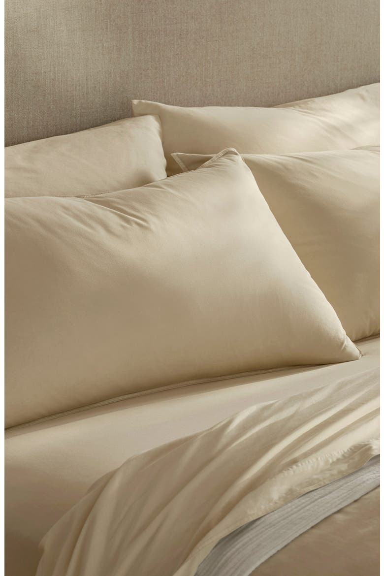 Signature Vintage Washed Organic Cotton Duvet Cover & Shams Set, Alternate, color, VINTAGE SAND