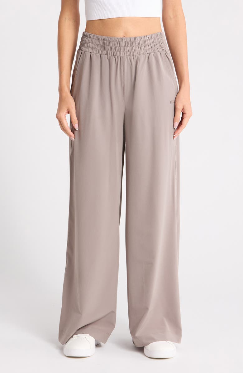 DKNY Hudson Stretch Wide Leg Pants, Main, color, Mushroom