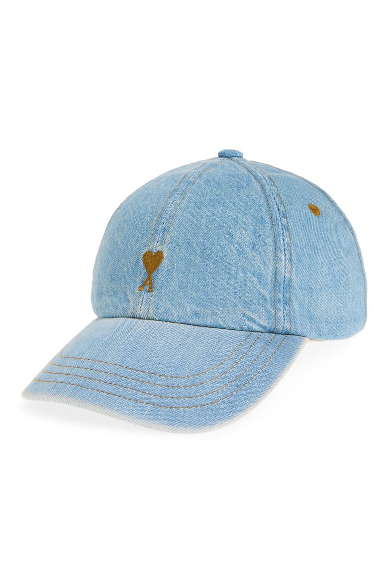 Ami de Coeur Embroidered Denim Baseball Cap, Main, color, BLEU USED