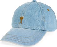 AMI Paris Mattiussi Ami de Coeur Embroidered Denim Baseball Cap