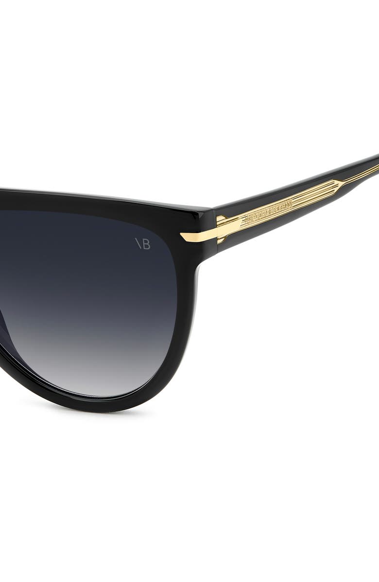 Victoria Beckham 60mm Flat Top Square Sunglasses, Alternate, color, Black Crystal/ Dk Blue Sf
