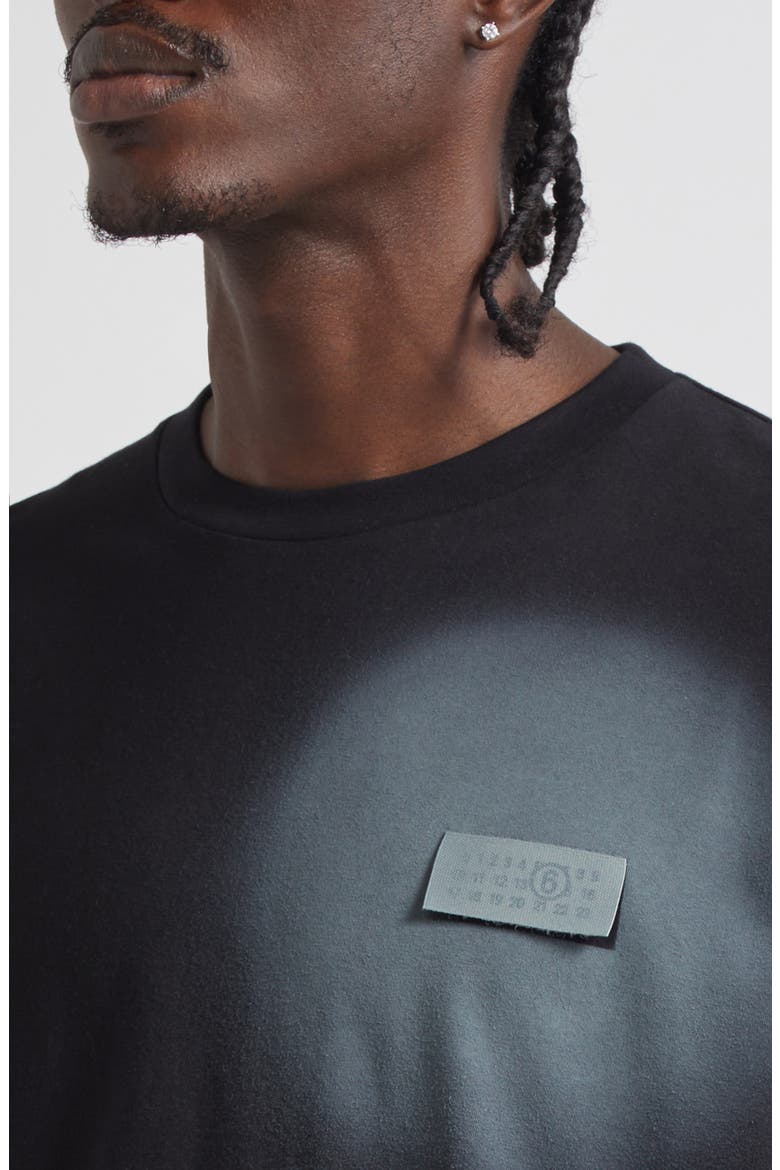 Spray Dot Motif Numeric Logo Patch T-Shirt, Alternate, color, BLACK