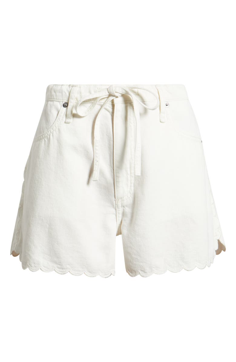 rag & bone Ultra Featherweight Nolan Drawstring Denim Shorts, Alternate, color, White Scallop