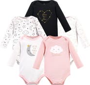 Hudson Baby Soft Cotton Long-Sleeve Bodysuits