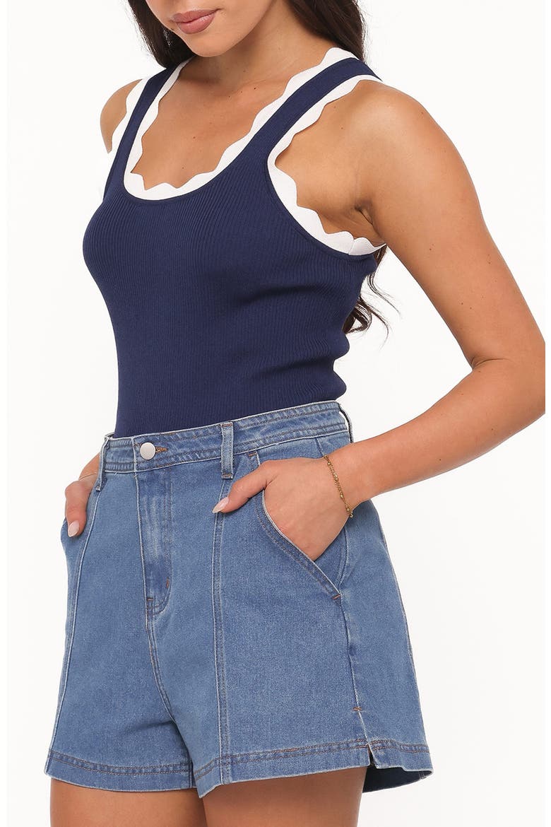 Johnson Scalloped Trim Tank, Alternate, color, NAVY WHITE