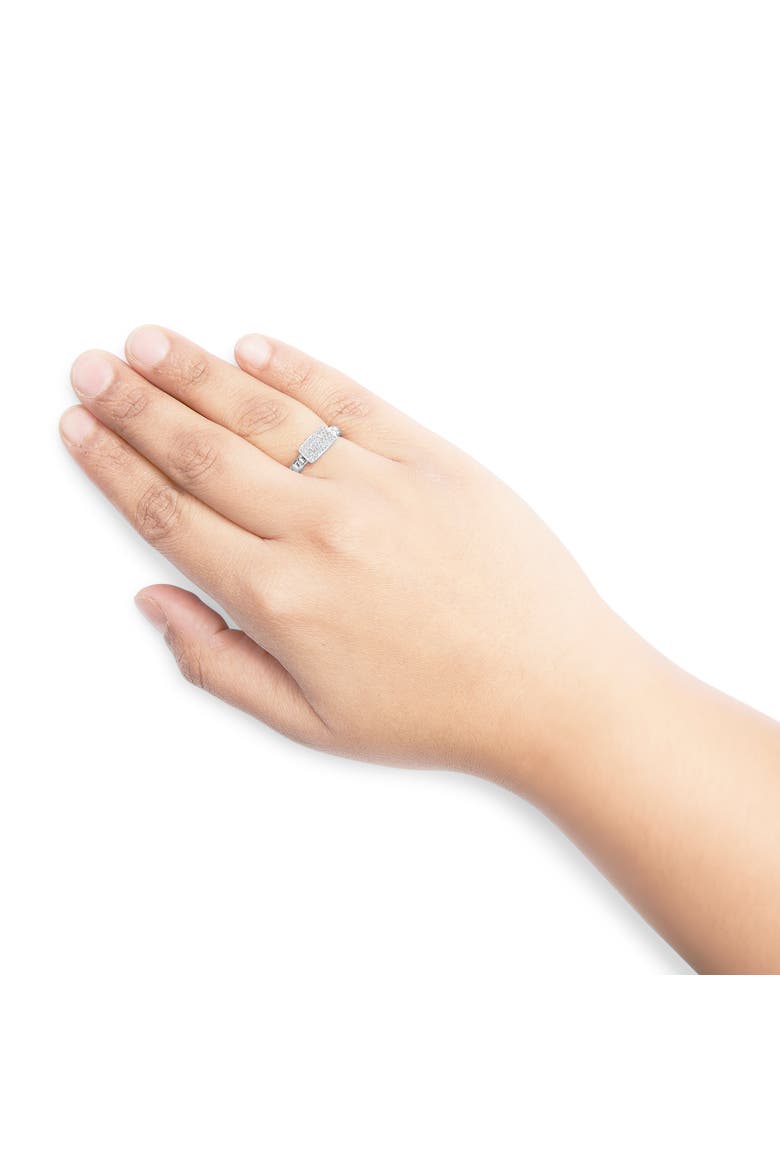 Silver 1/5 Cttw Diamond ID and Cuban Link Band Ring, Alternate, color, Silver