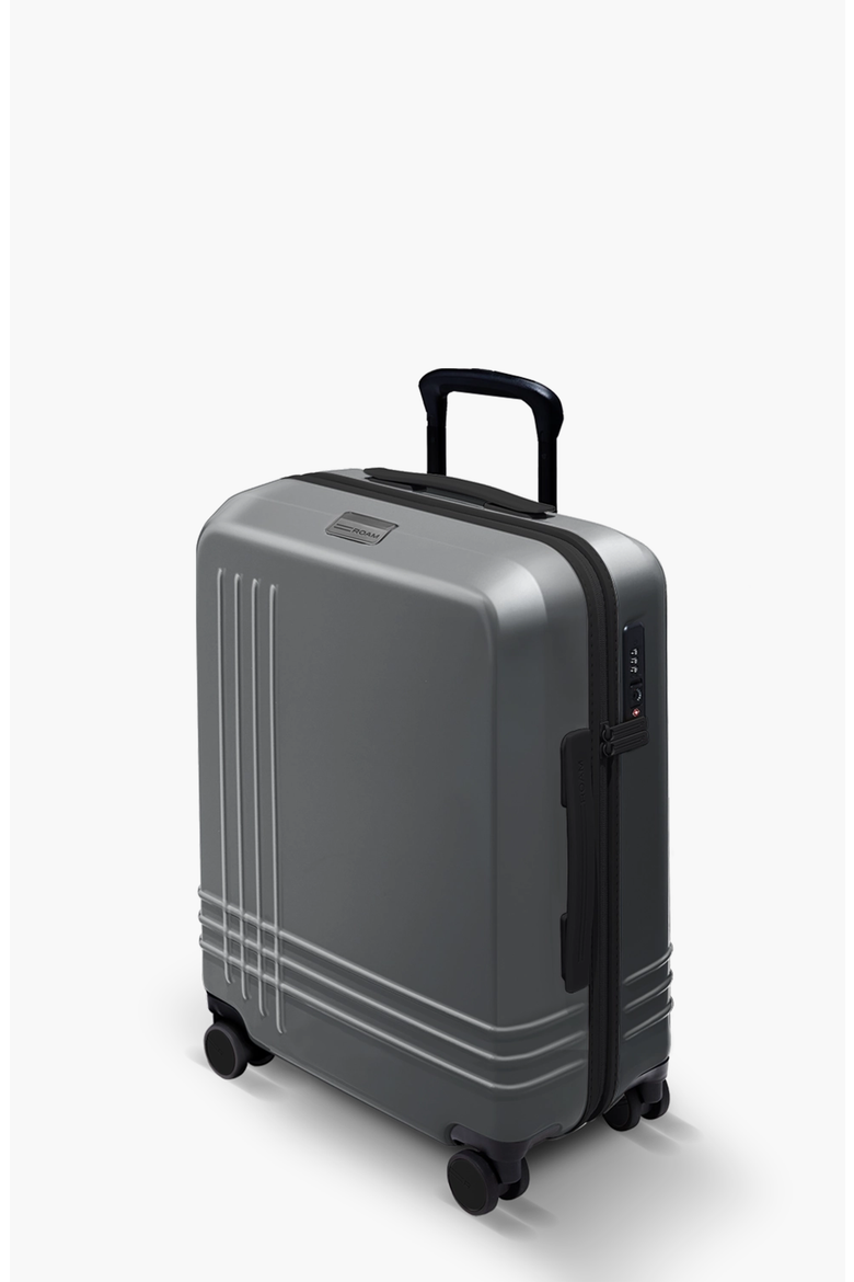 Large Expandable Carry-On Luggage, Alternate, color, Matte Steel / Black Trim