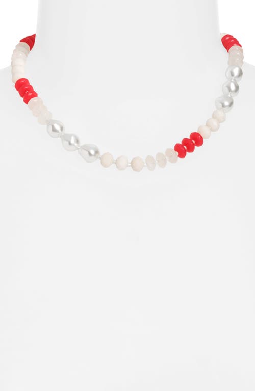 Shop Nordstrom Color Pop Beaded Necklace In Pink- Pearl Combo