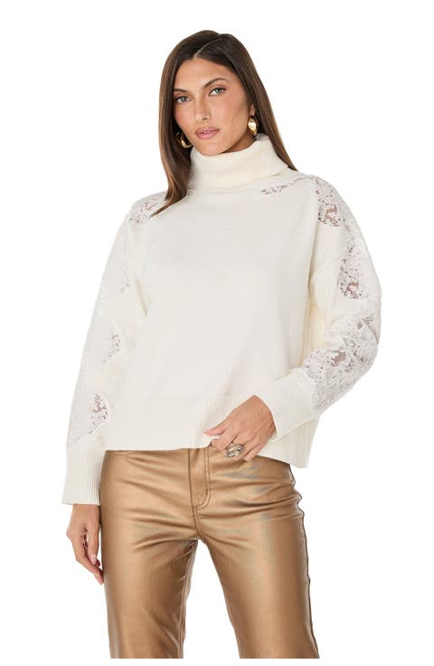 Camille Lace Turtleneck Sweater