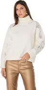 The Noli Shop Camille Lace Turtleneck Sweater
