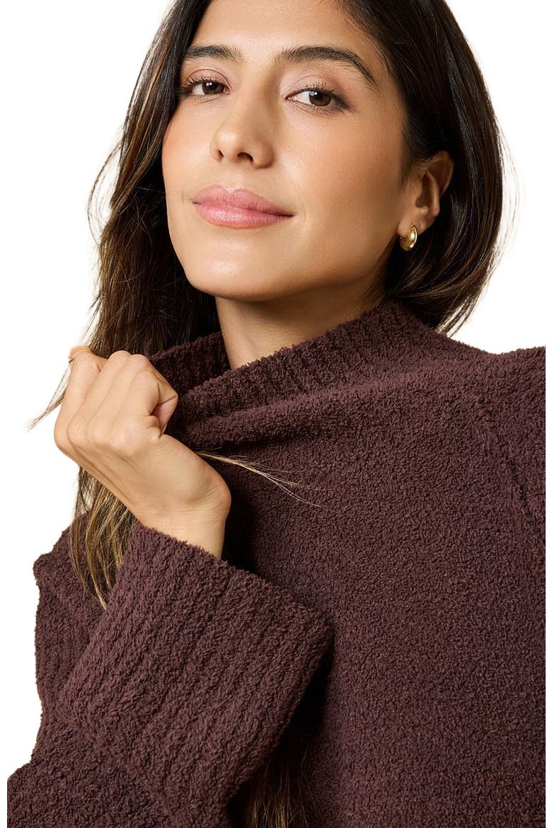Solid Marshmallow Rib Mock Neck with Long Pant, Alternate, color, Espresso