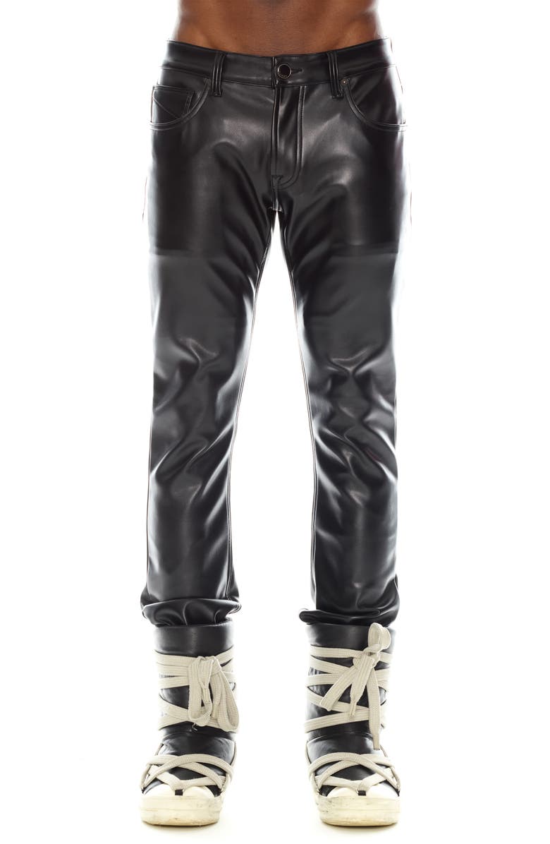 HVMAN Punk Moto Faux Leather Pants, Main, color,