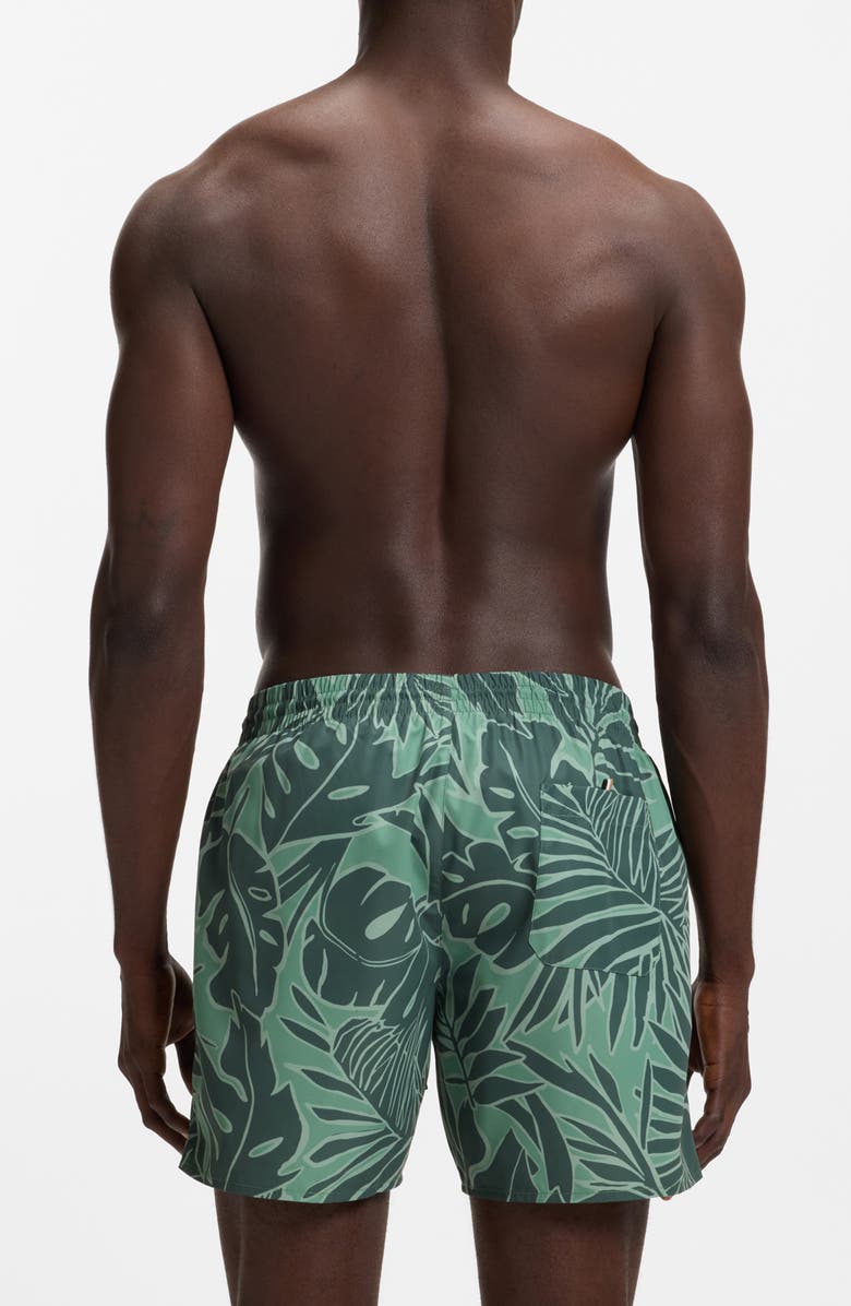 BOSS Pirhana Swim Trunks, Alternate, color, Open Green