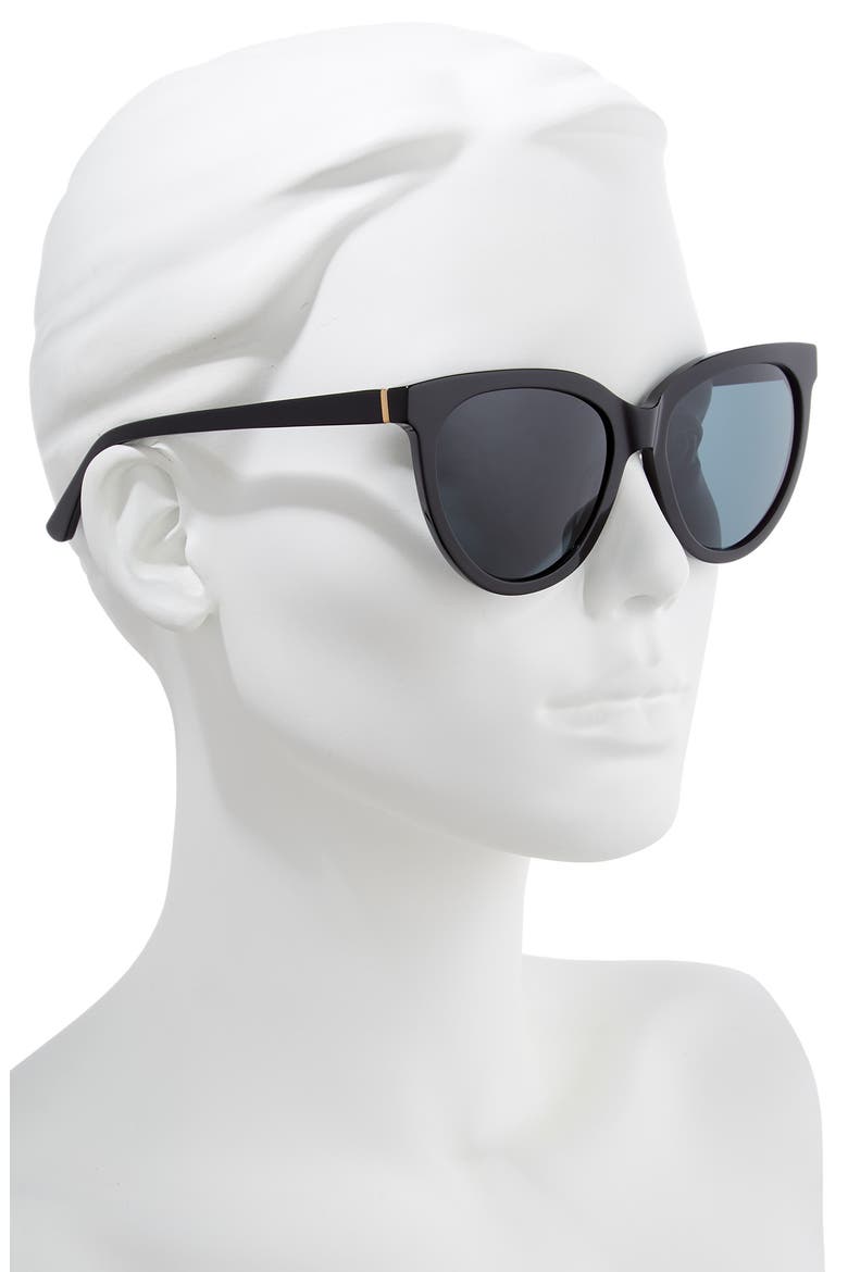 Beverly 55mm Cat Eye Sunglasses, Alternate, color, BLACK/ GREY