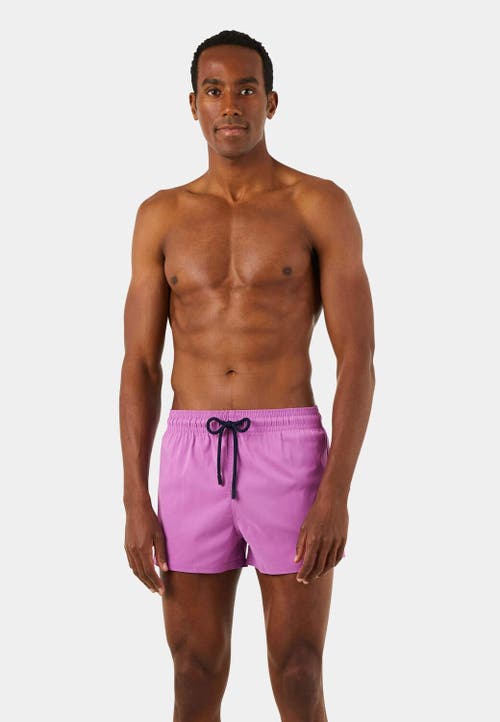 Vilebrequin Men's Unis Stretch-solid Swim Trunks In Dahlia Rose