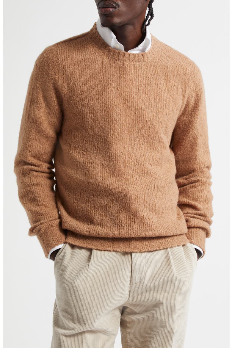Handmade Felted Merino Wool & Cashmere Blend Sweater, Main, color, CAMEL