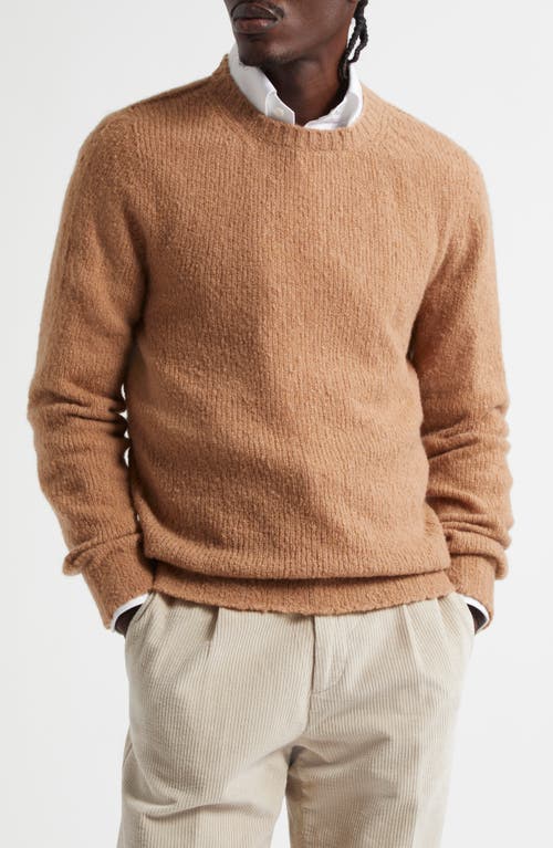 Thom Sweeney Handmade Felted Merino Wool & Cashmere Blend Sweater in Camel  product