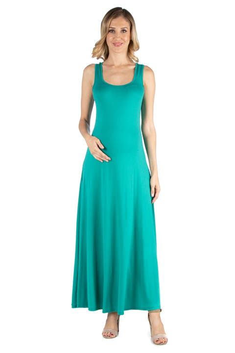 Maternity Slim fit A-Line Sleeveless Maxi Dress