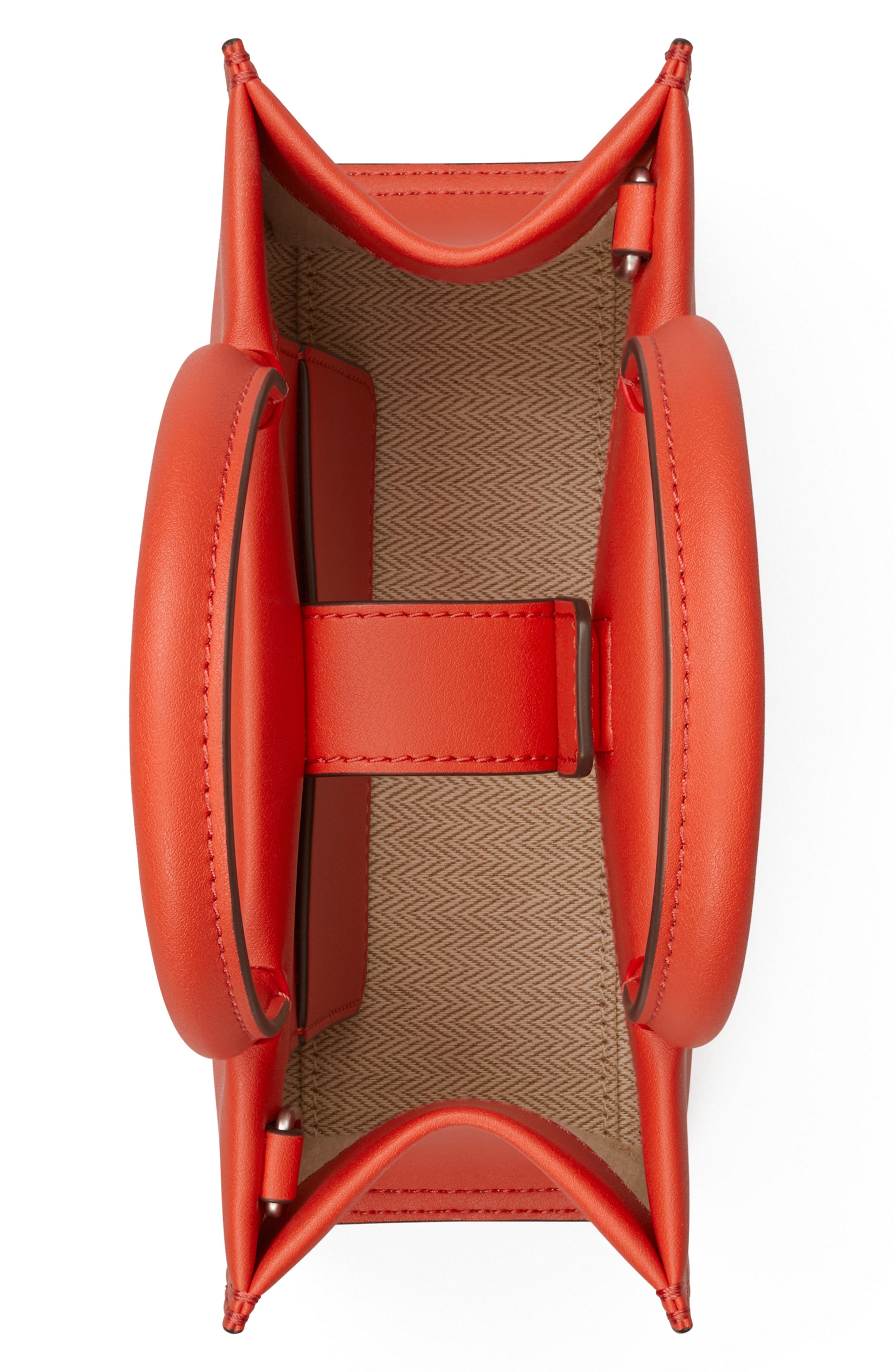 Tory Burch Mini Ella Bio Tote, Alternate, color, Poppy Red