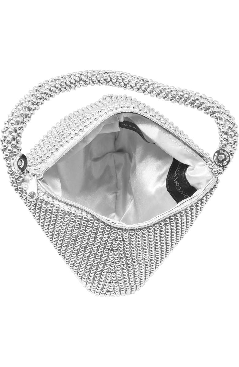 Jessica McClintock Staci Beaded Mesh Wristlet, Alternate, color, 42N Silver