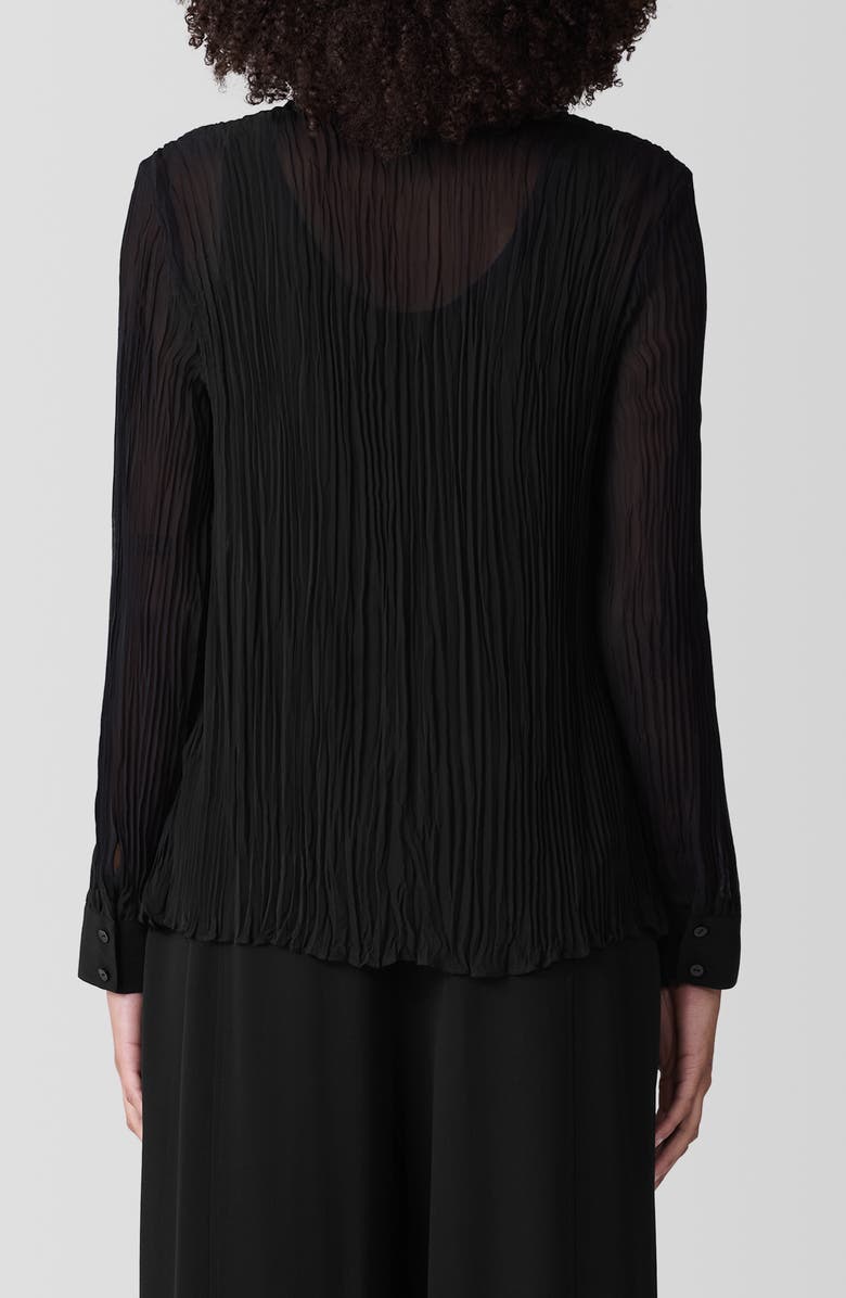 Eileen Fisher Textured Silk Button-Up Shirt, Alternate, color, 